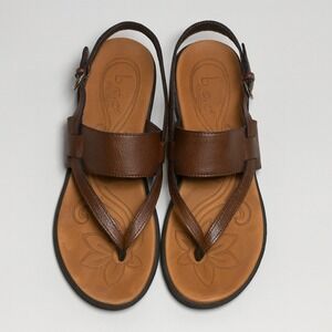 BOC Born Brown Faux Leather Thong Slingback Sandals 10M Festival Boho indie